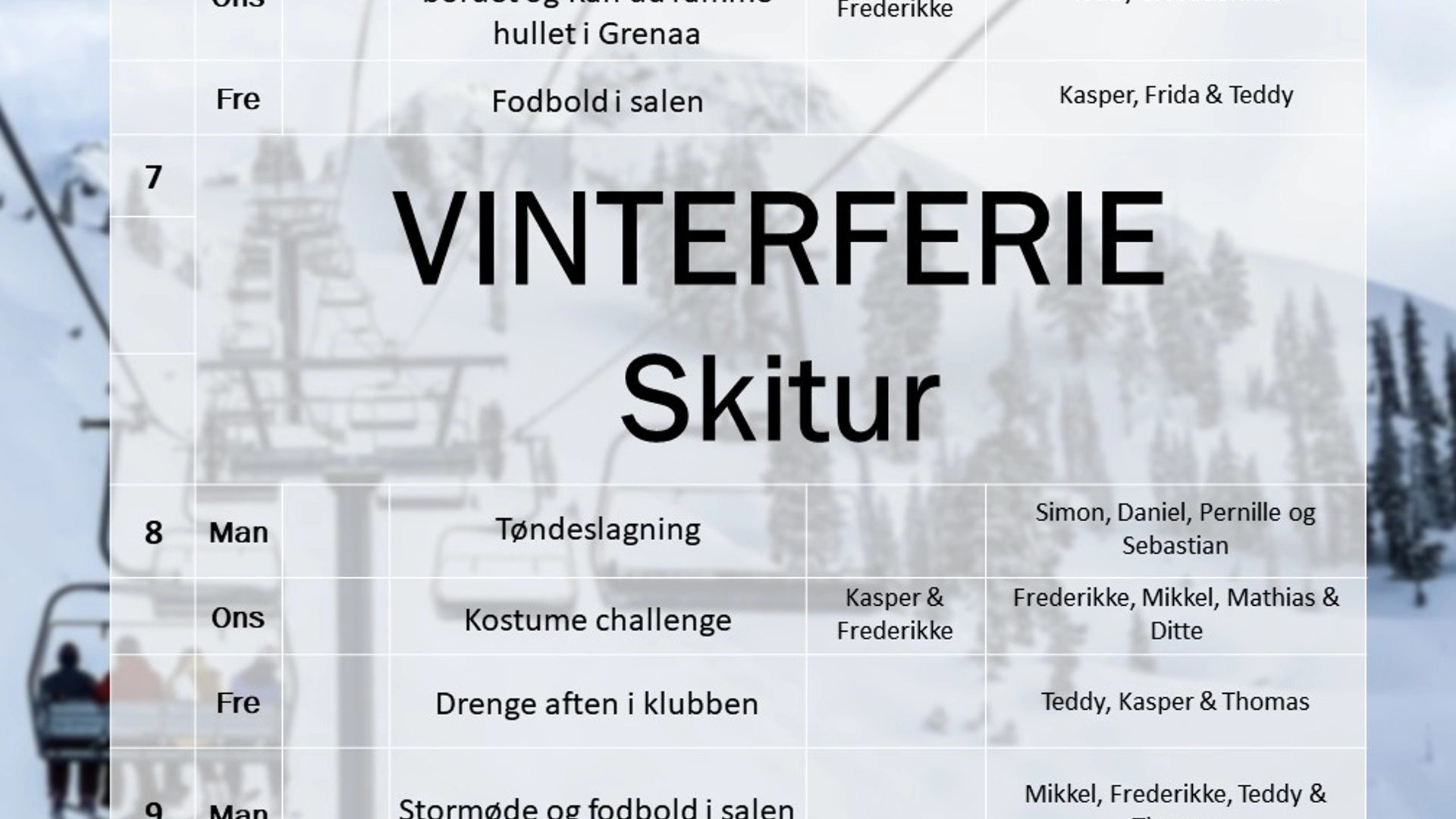 Klubkalender Allingåbro