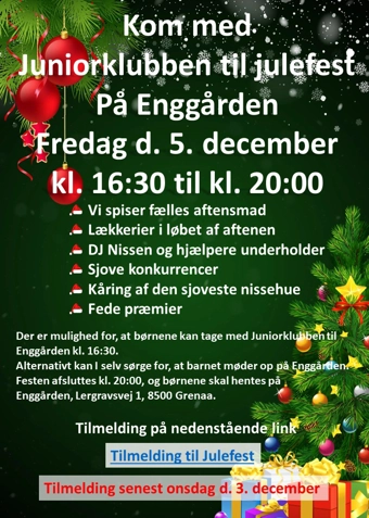 Grenaa Juniorklub - Julefest - Klik for at tilmelde dig