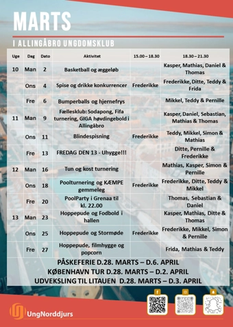 Allingåbro ungdomsklub 2025/2026 - Klik for at tilmelde dig