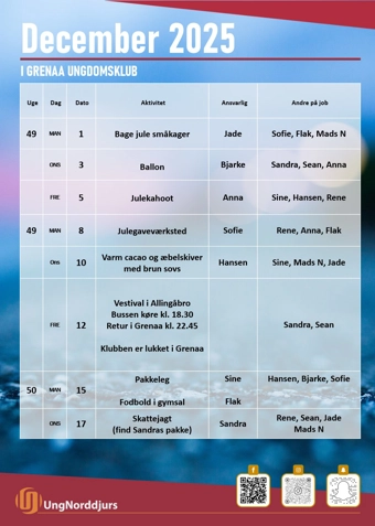 Grenaa Ungdomsklub 2025/2026 - Klik for at tilmelde dig