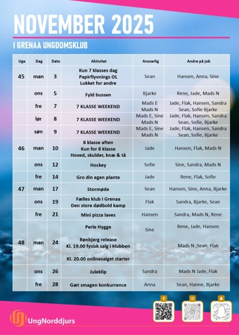 Grenaa Ungdomsklub 2025/2026 - Klik for at tilmelde dig
