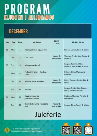 Allingåbro ungdomsklub 2025/2026 - Klik for at tilmelde dig