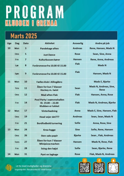 Plakat Klubkalender
