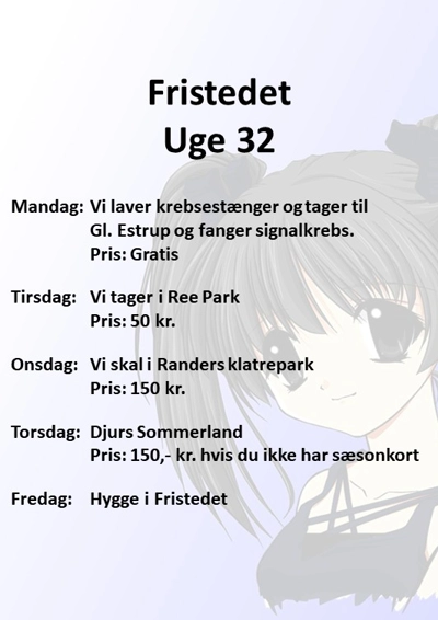 plakat til uge 32 i Fristedet