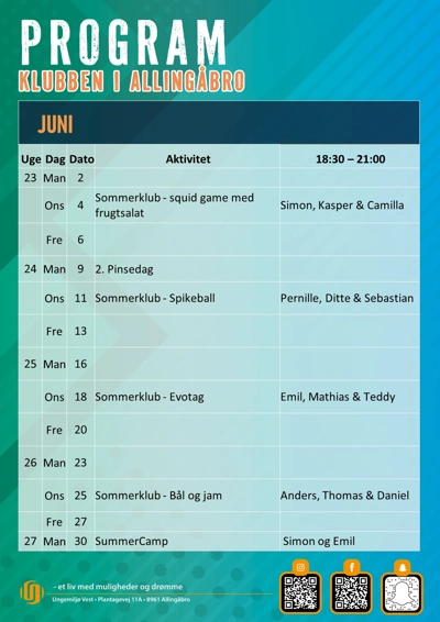 Klubkalender juni 2025