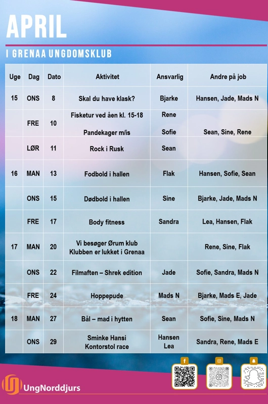 Klubkalender April plakat