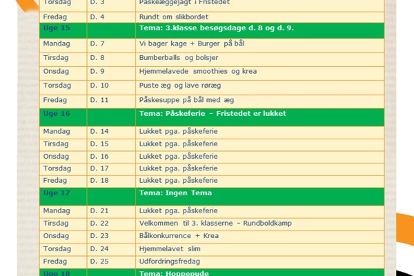 Fristedet kalender april 2025